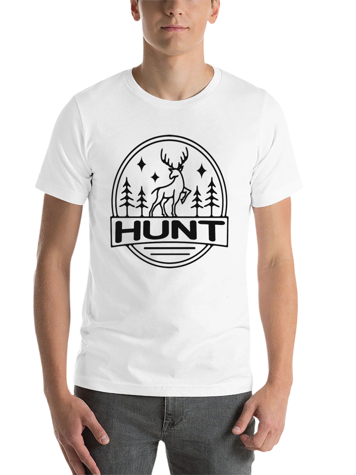 Mens Black Hunt Graphic T-Shirt