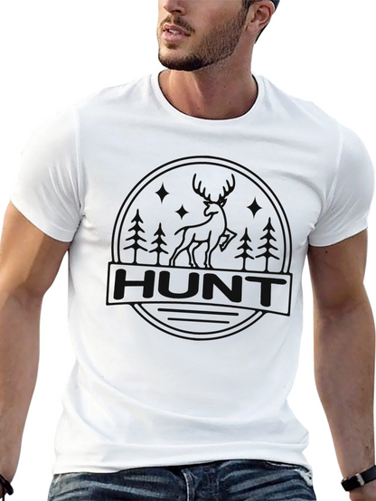 Mens Black Hunt Graphic T-Shirt