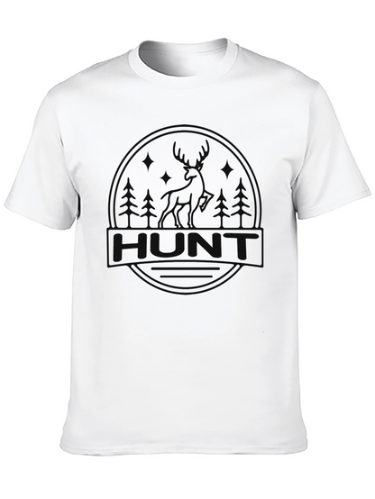 Mens Black Hunt Graphic T-Shirt