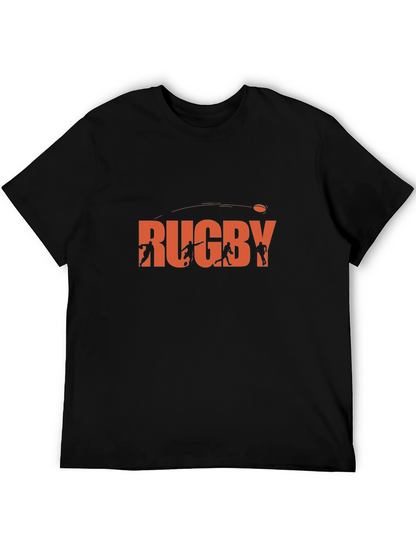 Rugby Graphic T-Shirt - Black Casual Tee