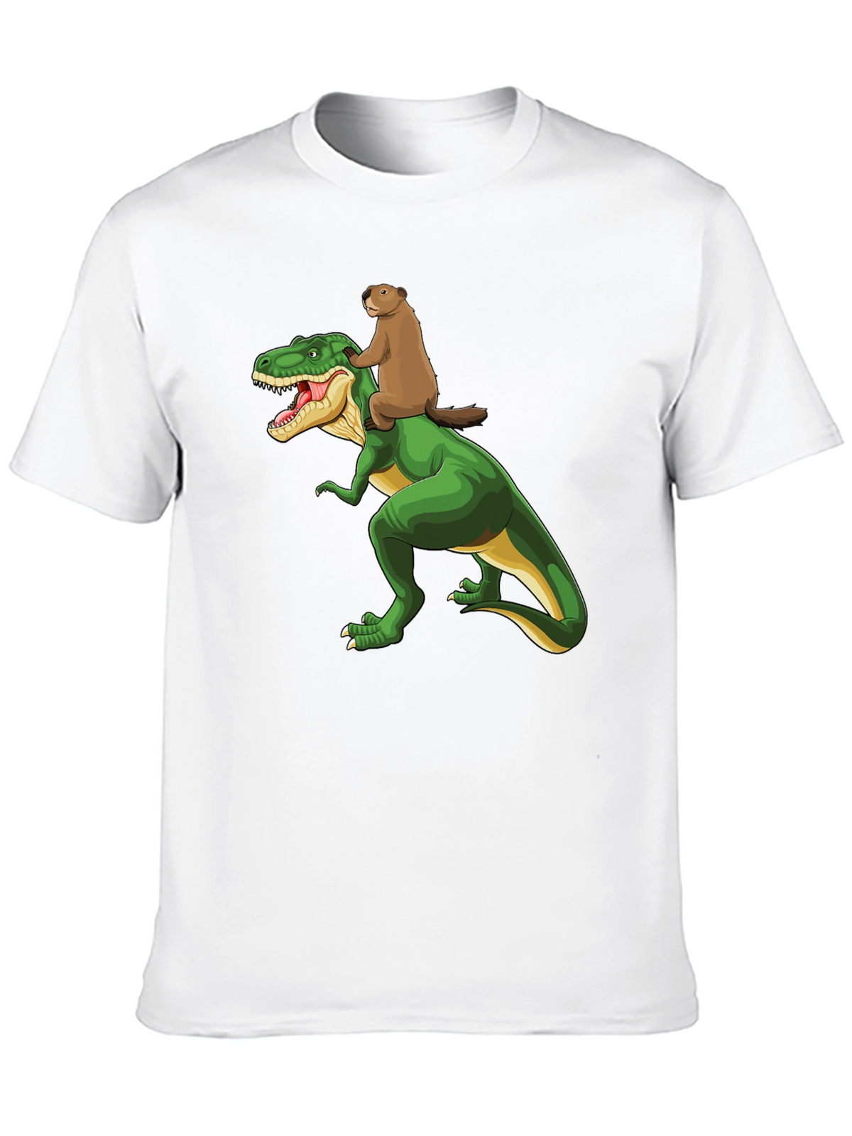 Dinosaur & Beaver Cartoon T-Shirt