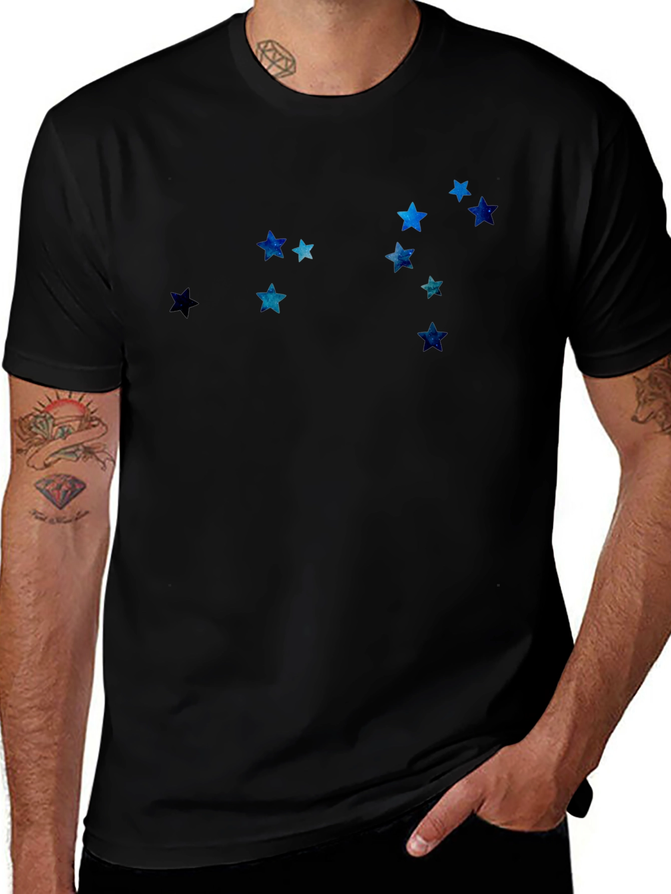 Celestial Star Constellation Black Tee