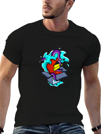 Mens Black Graphic T-Shirt - Box Creature