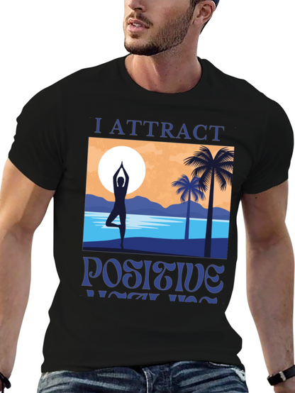 I Attract Positive Yoga Vibes Graphic T-Shirt