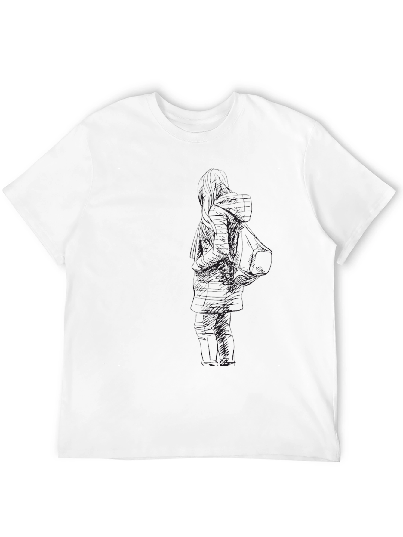 Mens Black Graphic Tee - Unique Design