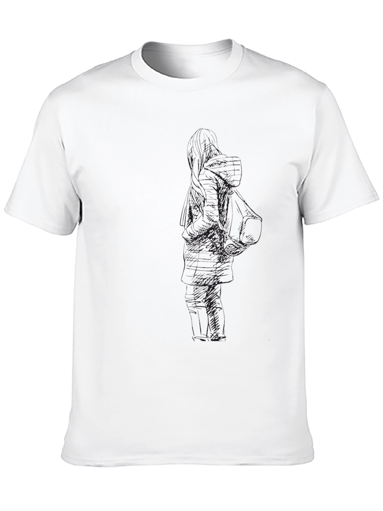 Mens Black Graphic Tee - Unique Design