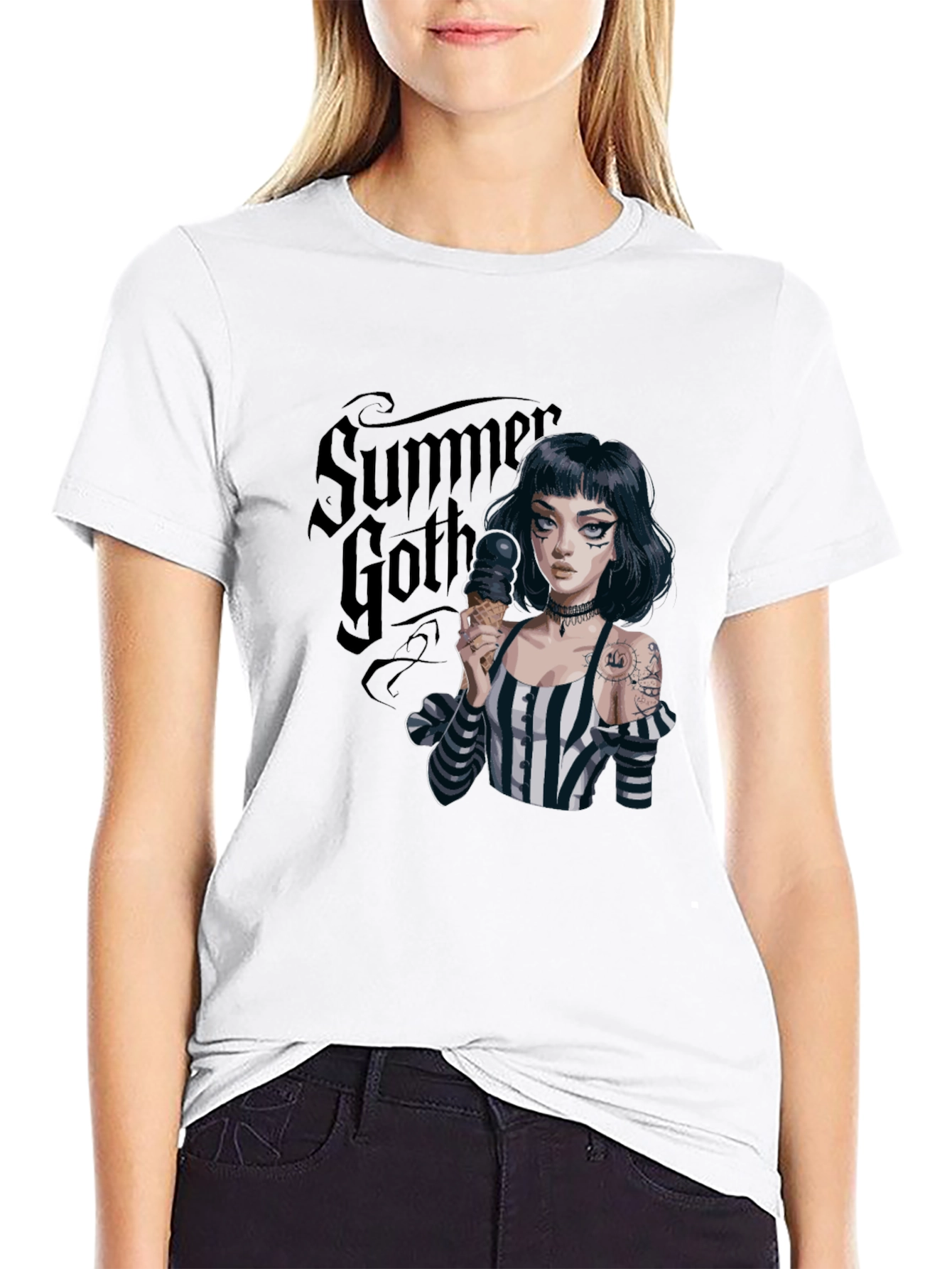 Summer Goth T-Shirt: Ice Cream Girl Tee