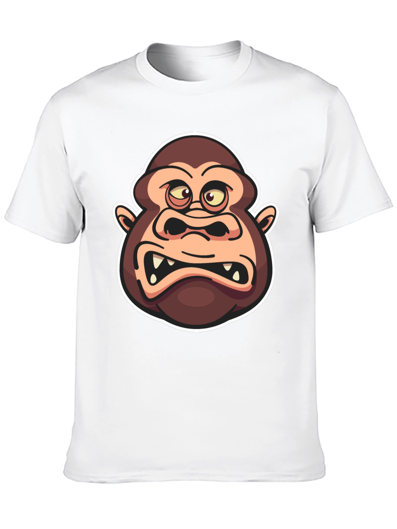 Cartoon Gorilla Graphic Black T-Shirt