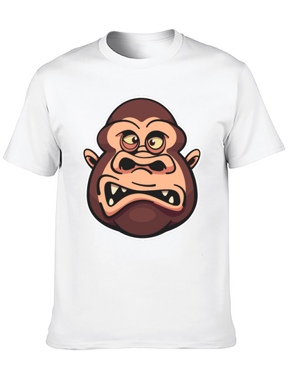 Cartoon Gorilla Graphic Black T-Shirt