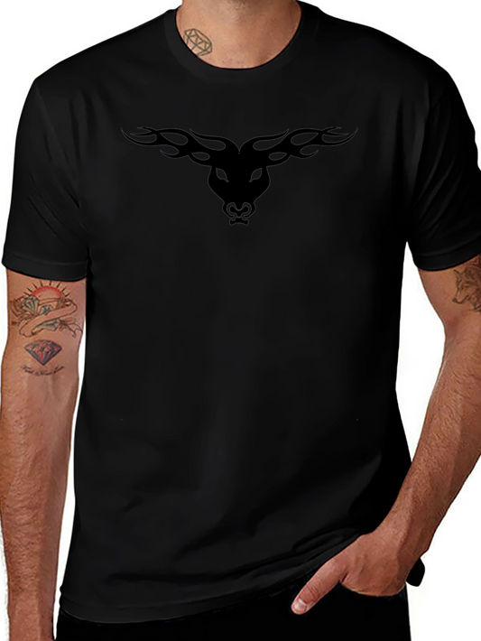 Black Bull Graphic Tee - Modern Mens Short Sleeve Shirt