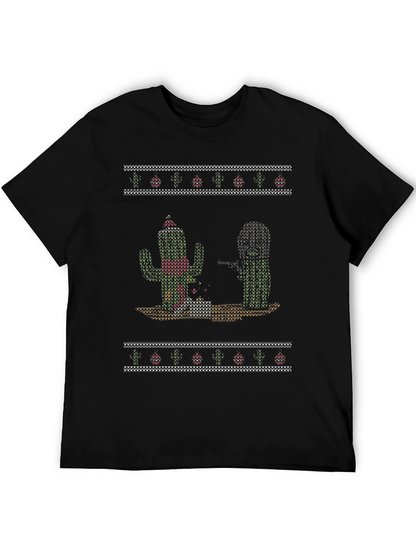 Cactus Christmas Pattern T-Shirt