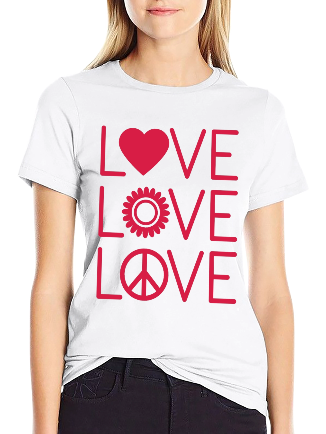 Love Peace Graphic Tee - Black Unisex T-Shirt