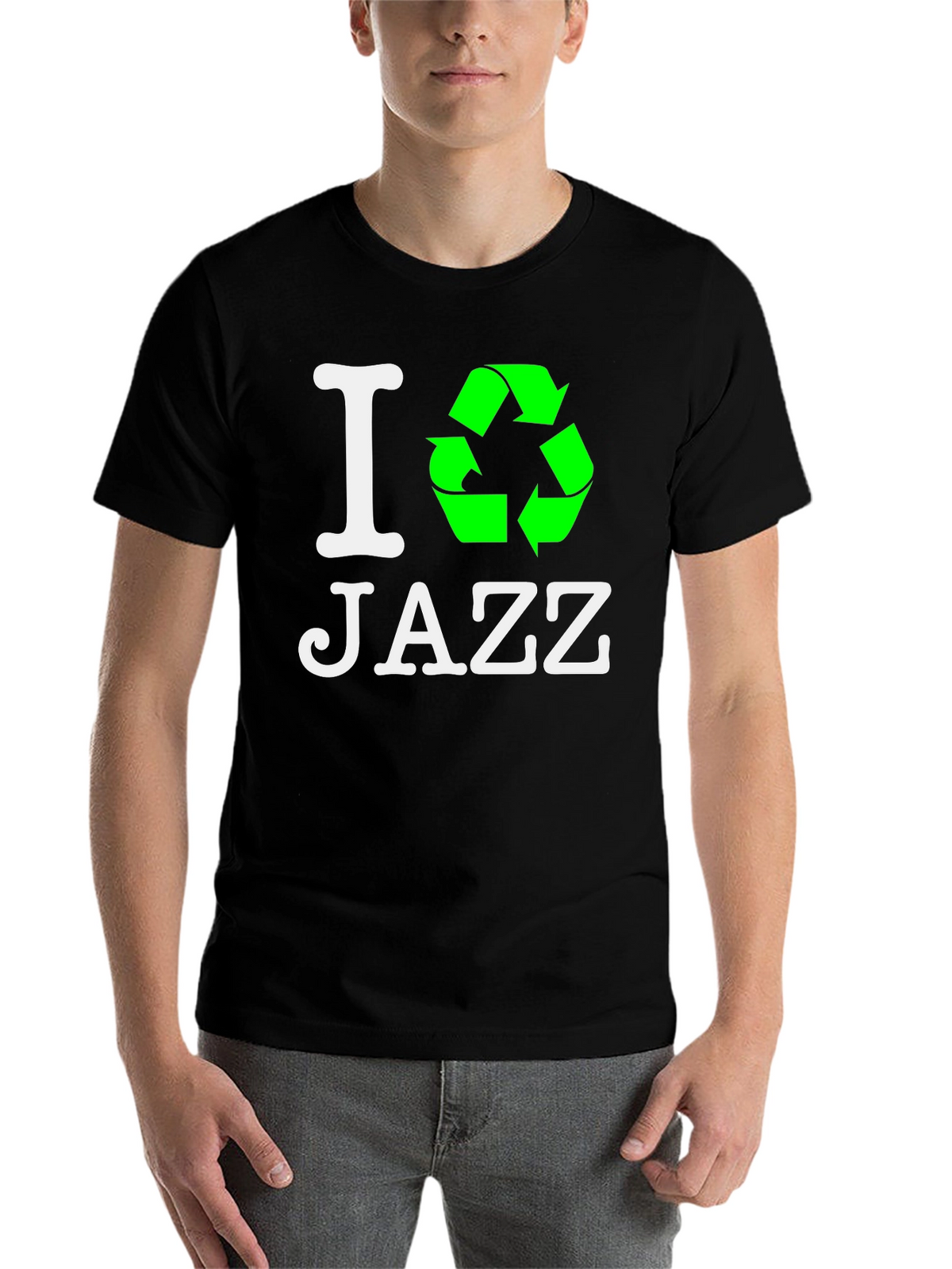 I Recycle Jazz T-Shirt - Eco-Friendly Music Lover Tee