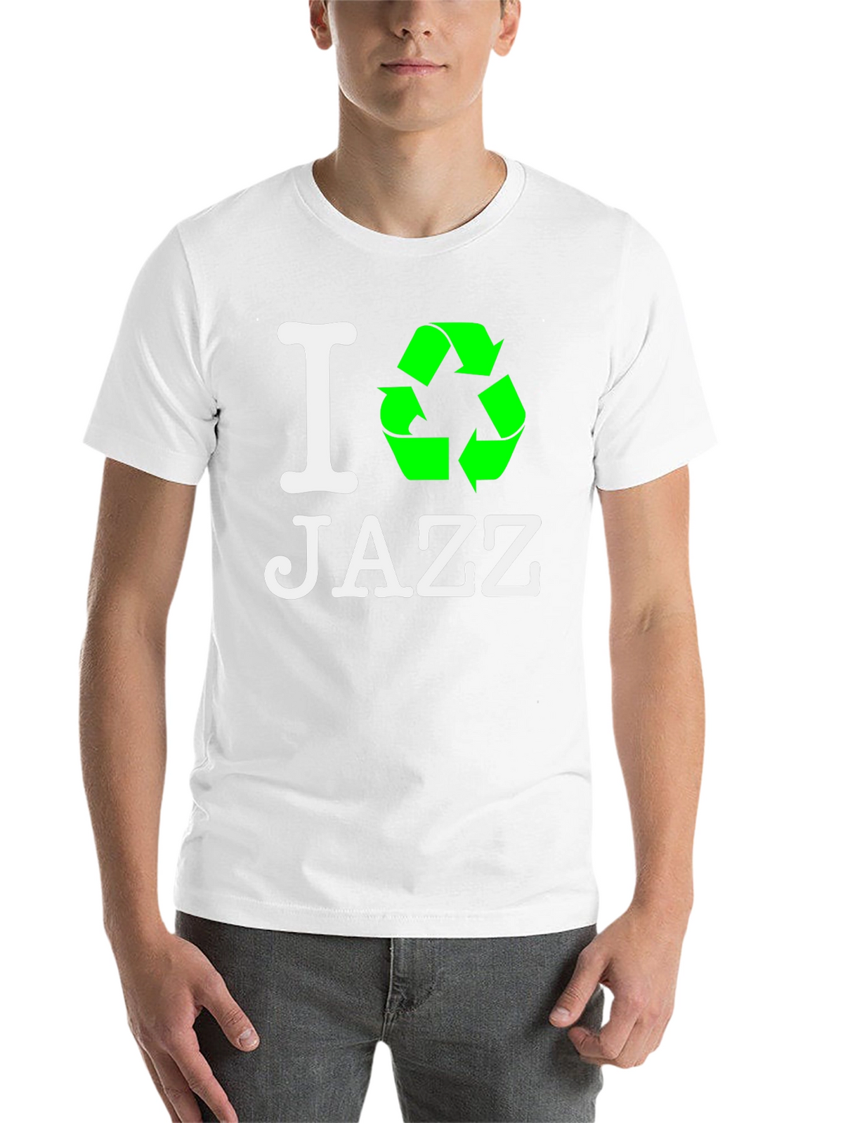 I Recycle Jazz T-Shirt - Eco-Friendly Music Lover Tee