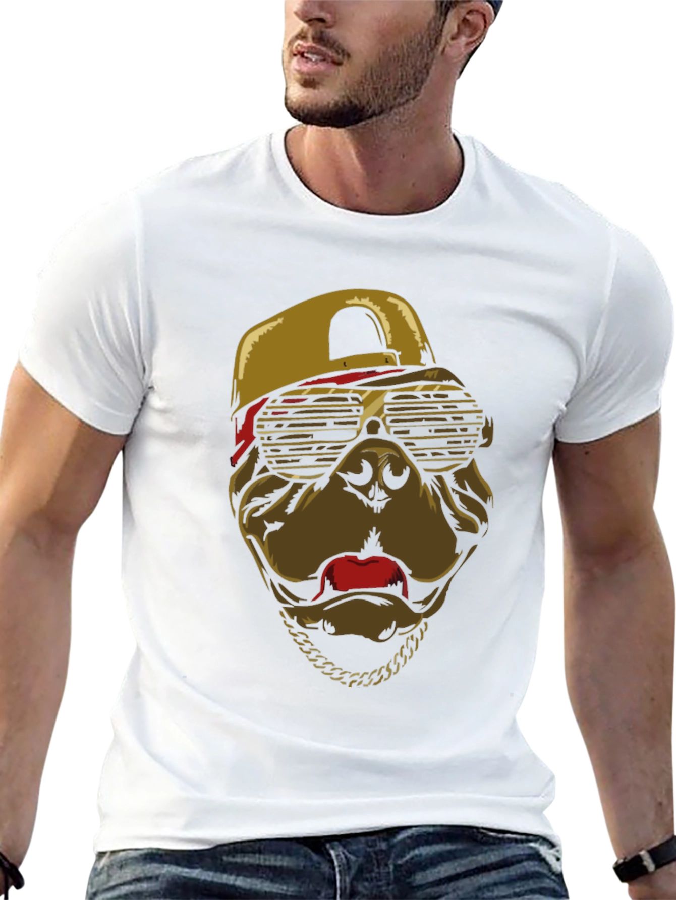 Cool Dog T-Shirt with Cap & Chain