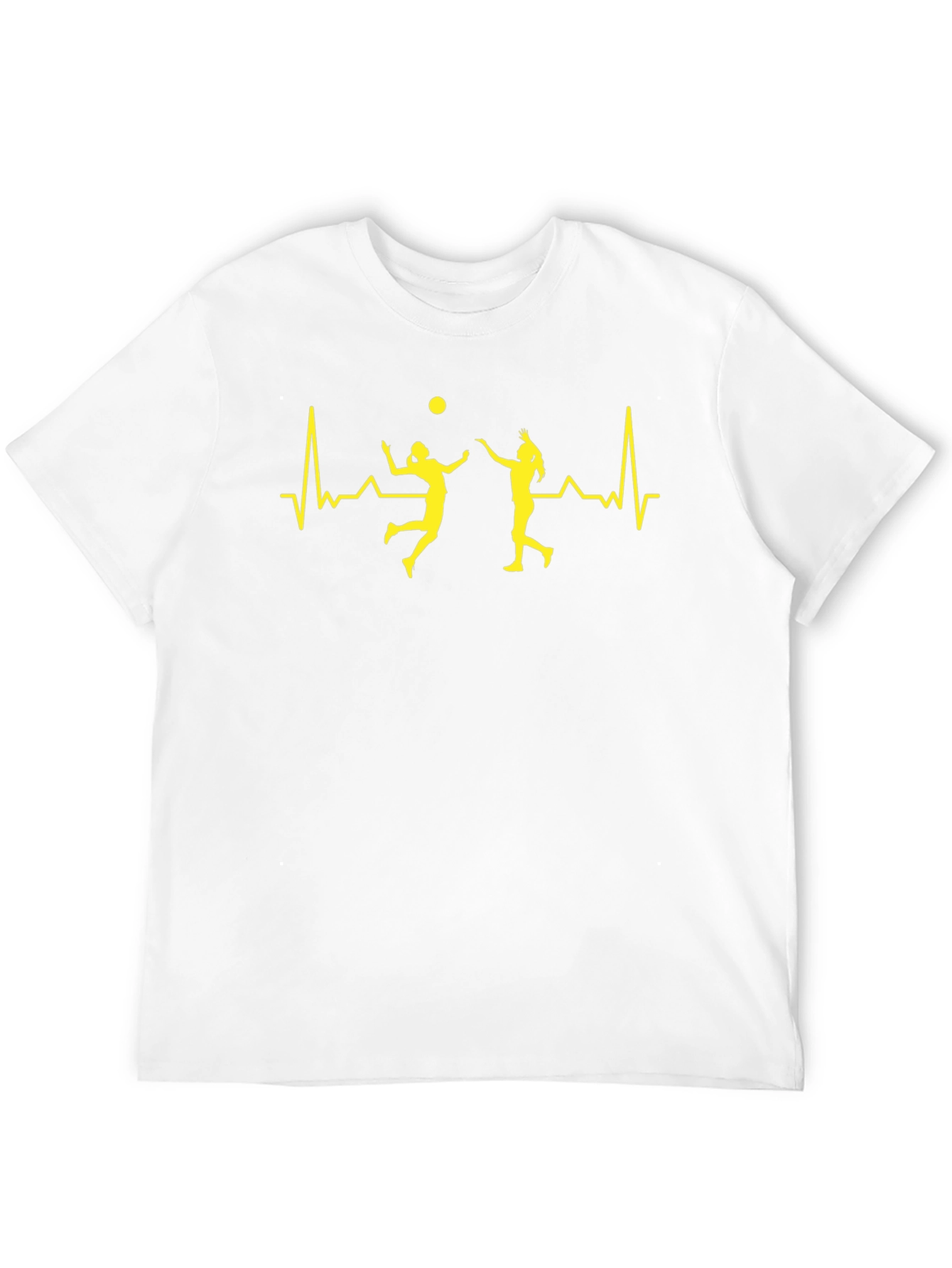 Volleyball Heartbeat Graphic Tee - Black
