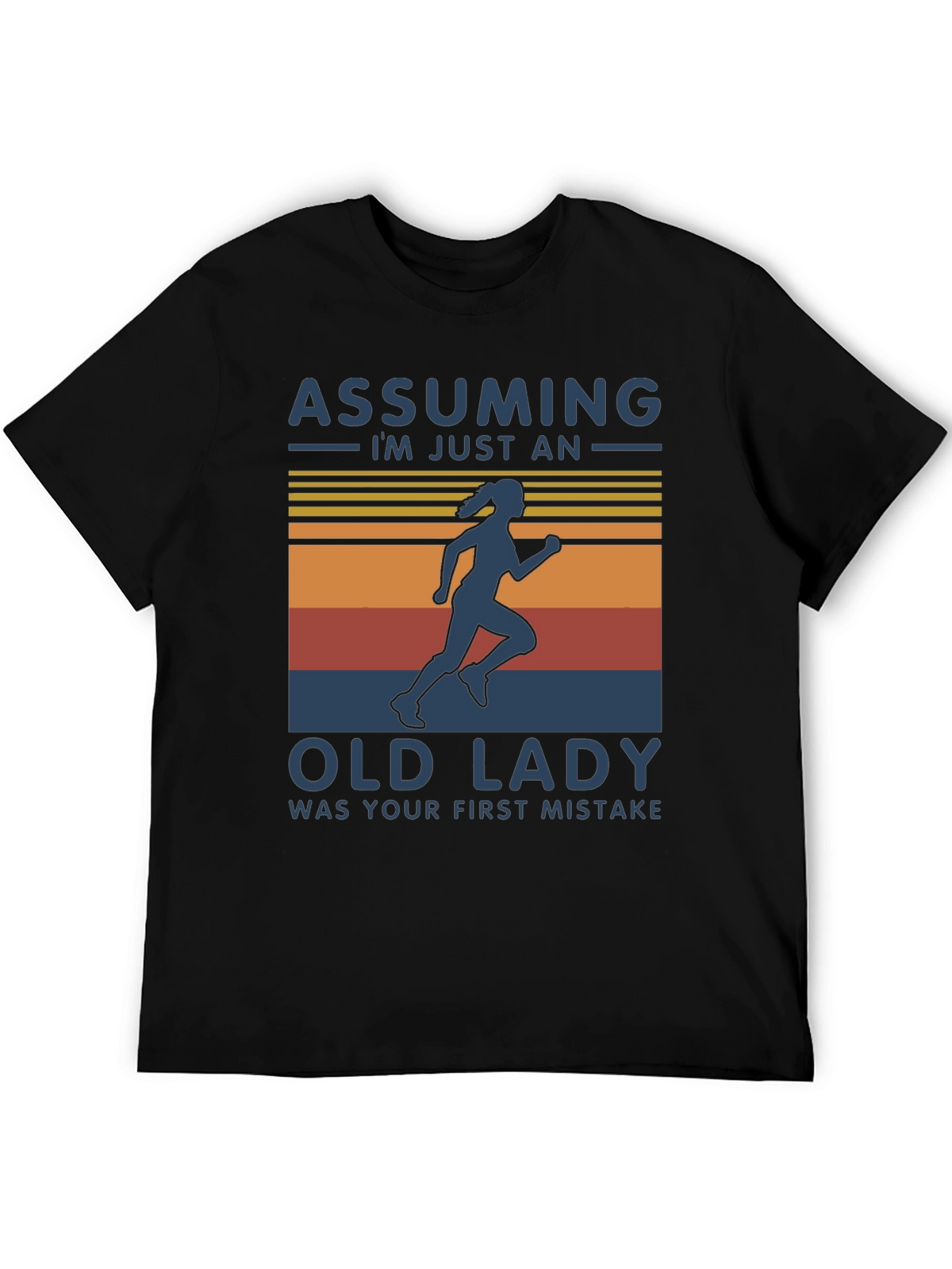Assuming Old Lady Black Graphic T-Shirt