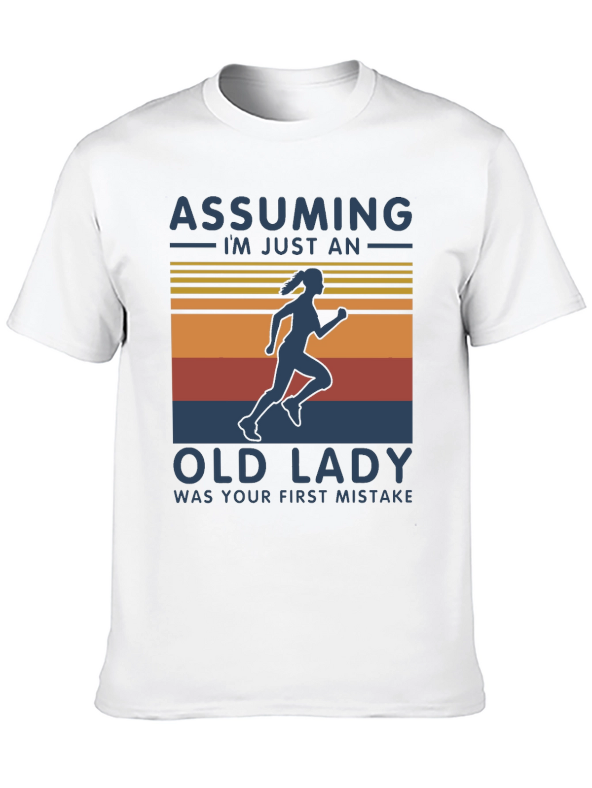 Assuming Old Lady Black Graphic T-Shirt