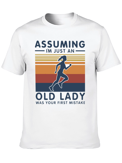 Assuming Old Lady Black Graphic T-Shirt