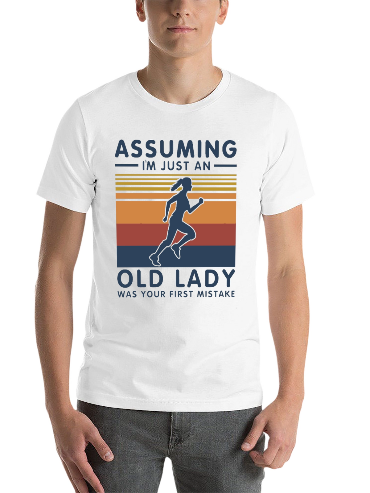 Assuming Old Lady Black Graphic T-Shirt