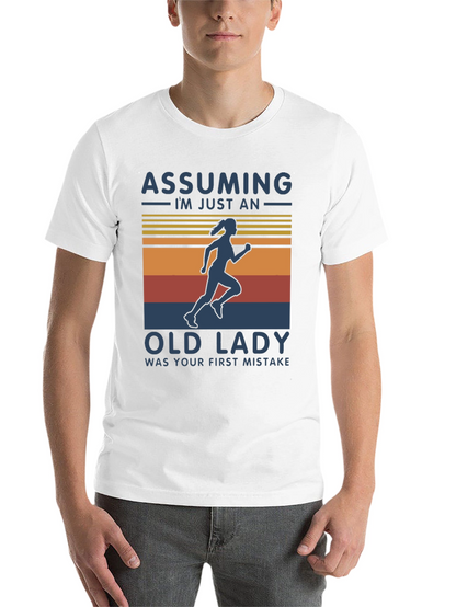 Assuming Old Lady Black Graphic T-Shirt