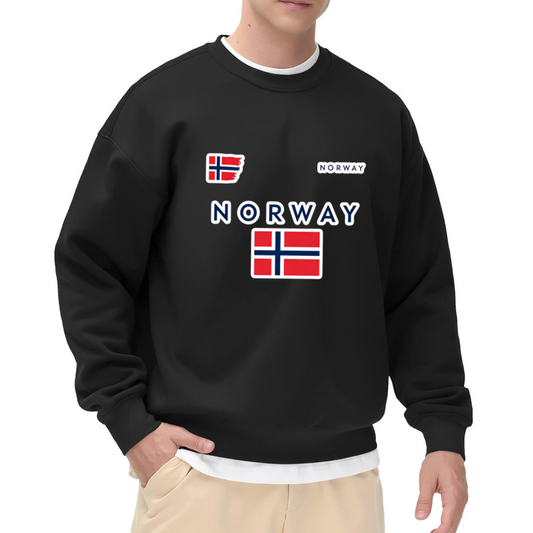 Norway National Flag Patriotic Print Crewneck Sweatshirt