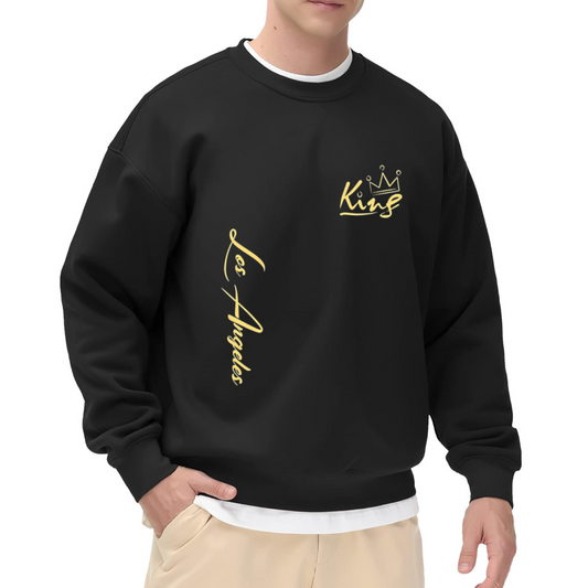 Gold King Crown Los Angeles Side Print Sweatshirt