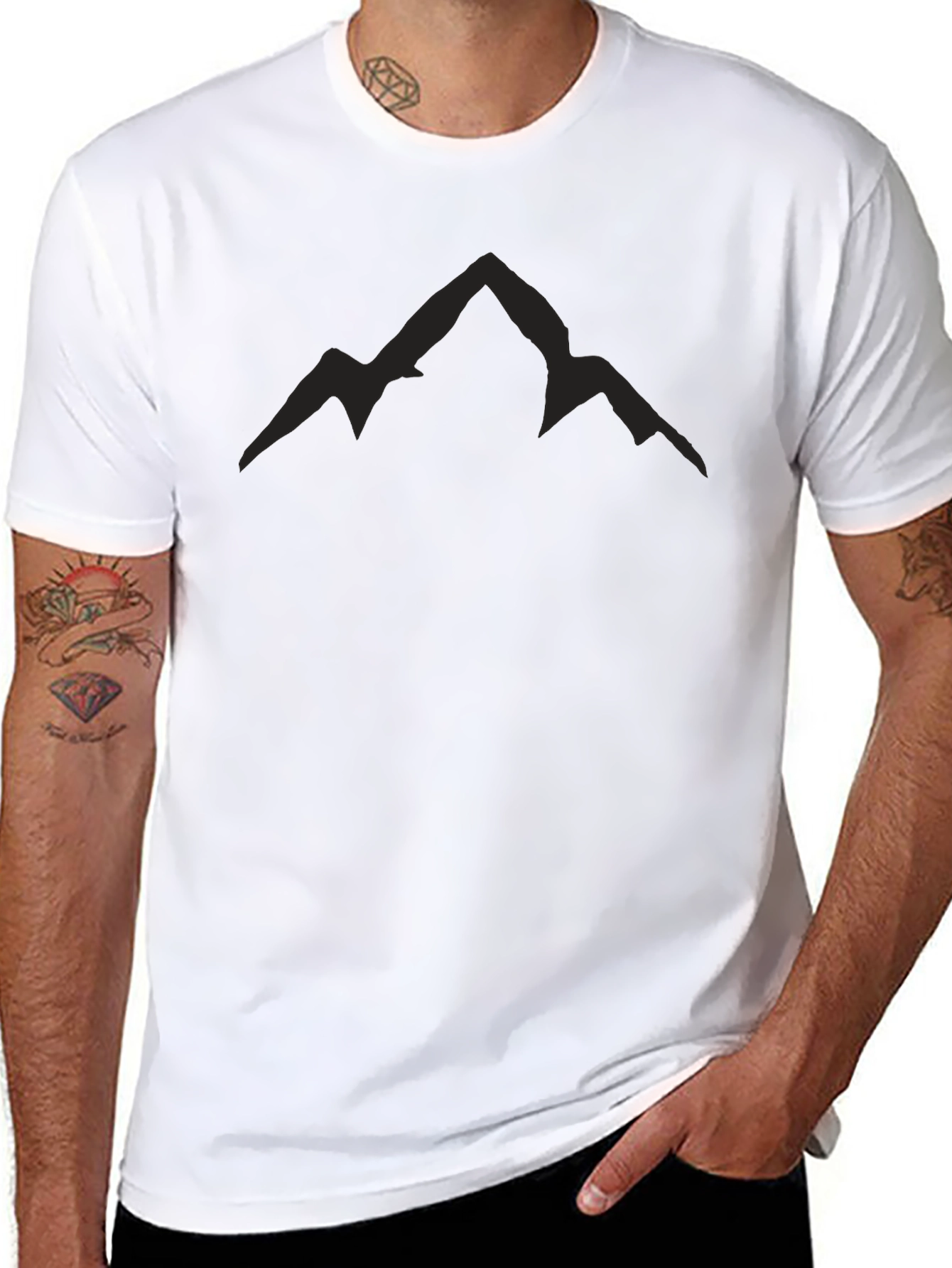 Mens Black Mountain Peak Graphic Tee