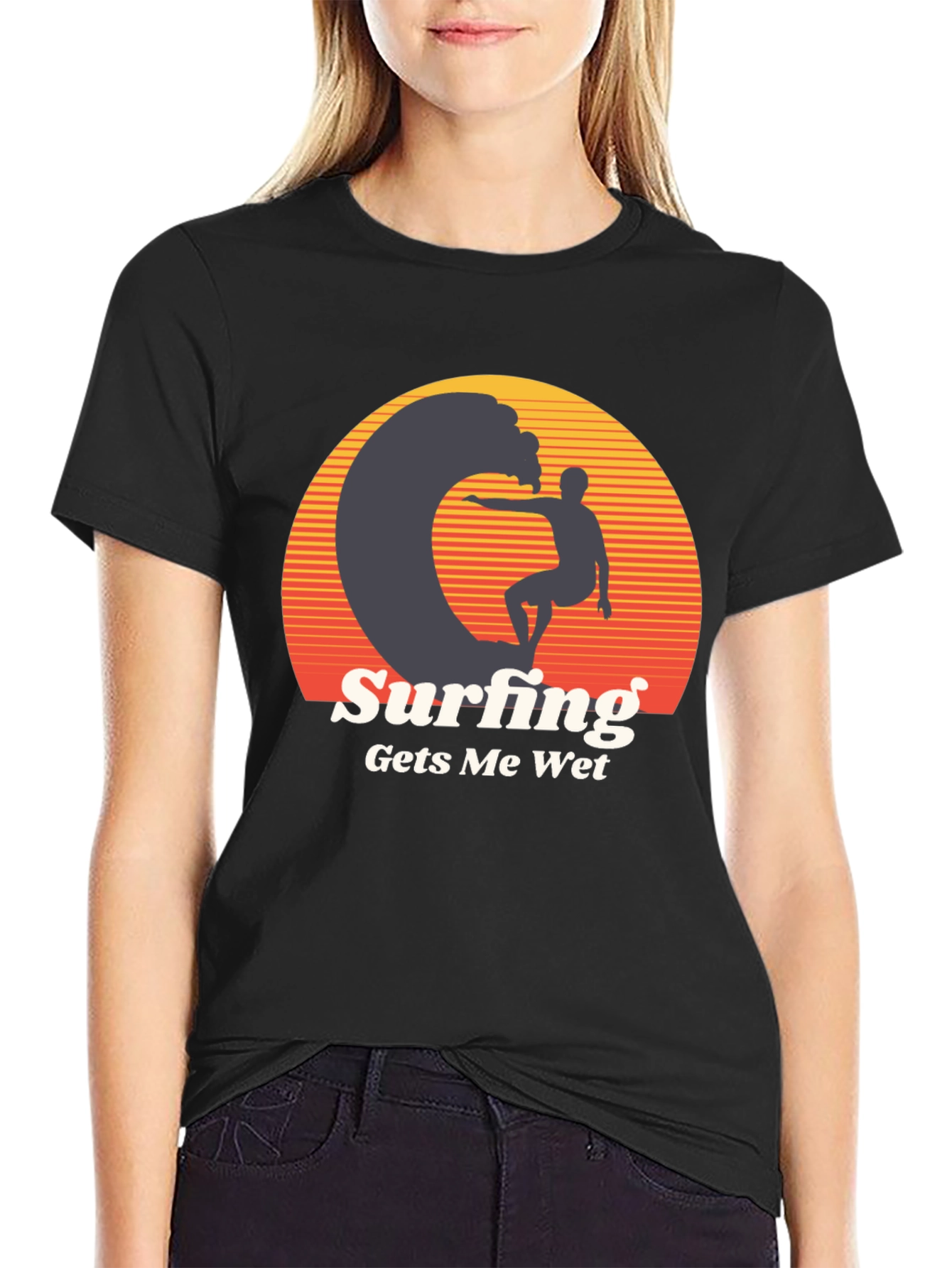 Surfing Gets Me Wet Graphic Tee