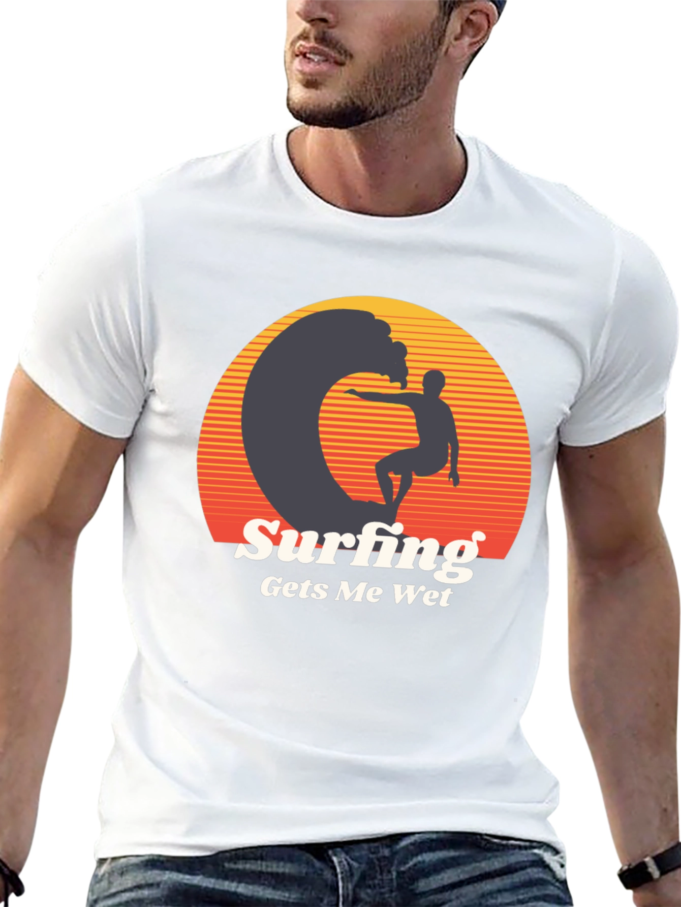 Surfing Gets Me Wet Graphic Tee