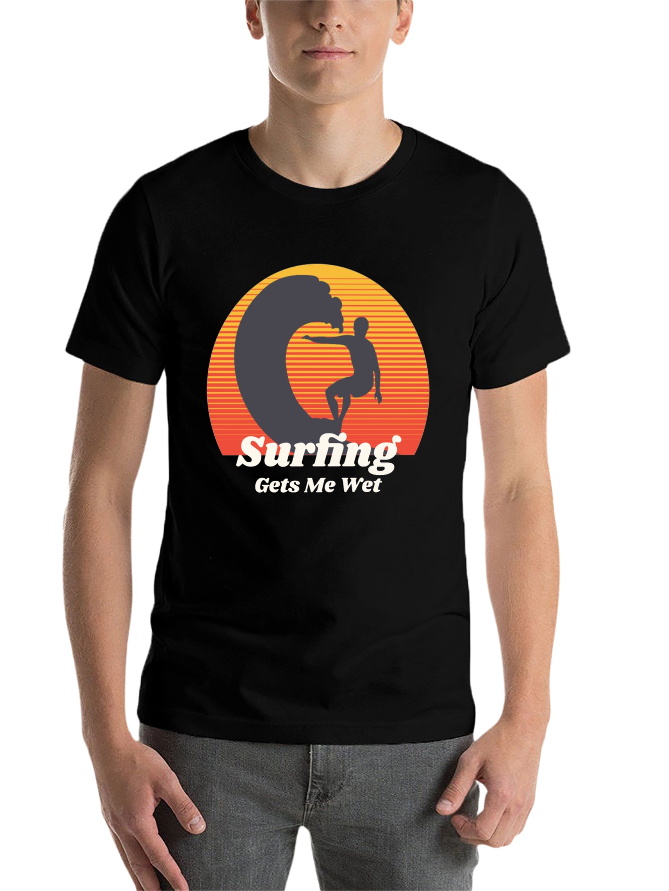 Surfing Gets Me Wet Graphic Tee
