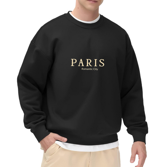 Elegant Paris Romantic City Letter Crewneck Sweatshirt