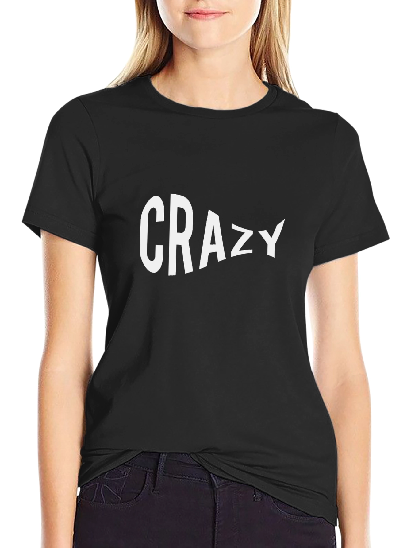 Crazy Graphic Black T-Shirt - Mens Casual Tee