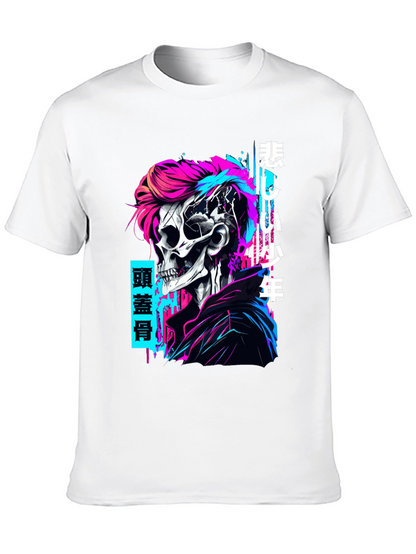 Cyberpunk Skull Graphic T-Shirt - Edgy Style