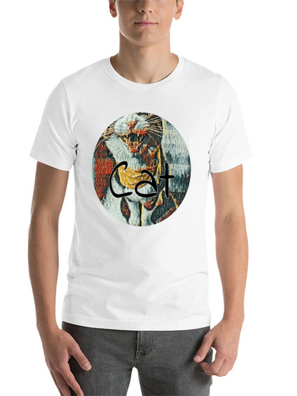 Cat Art Graphic T-Shirt - Round Design