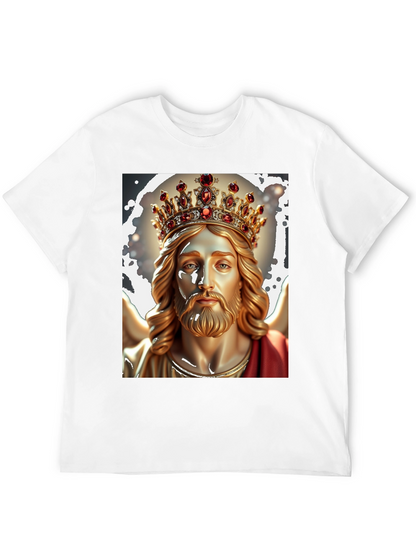Jesus Christ King Graphic Tee - Black Cotton T-Shirt