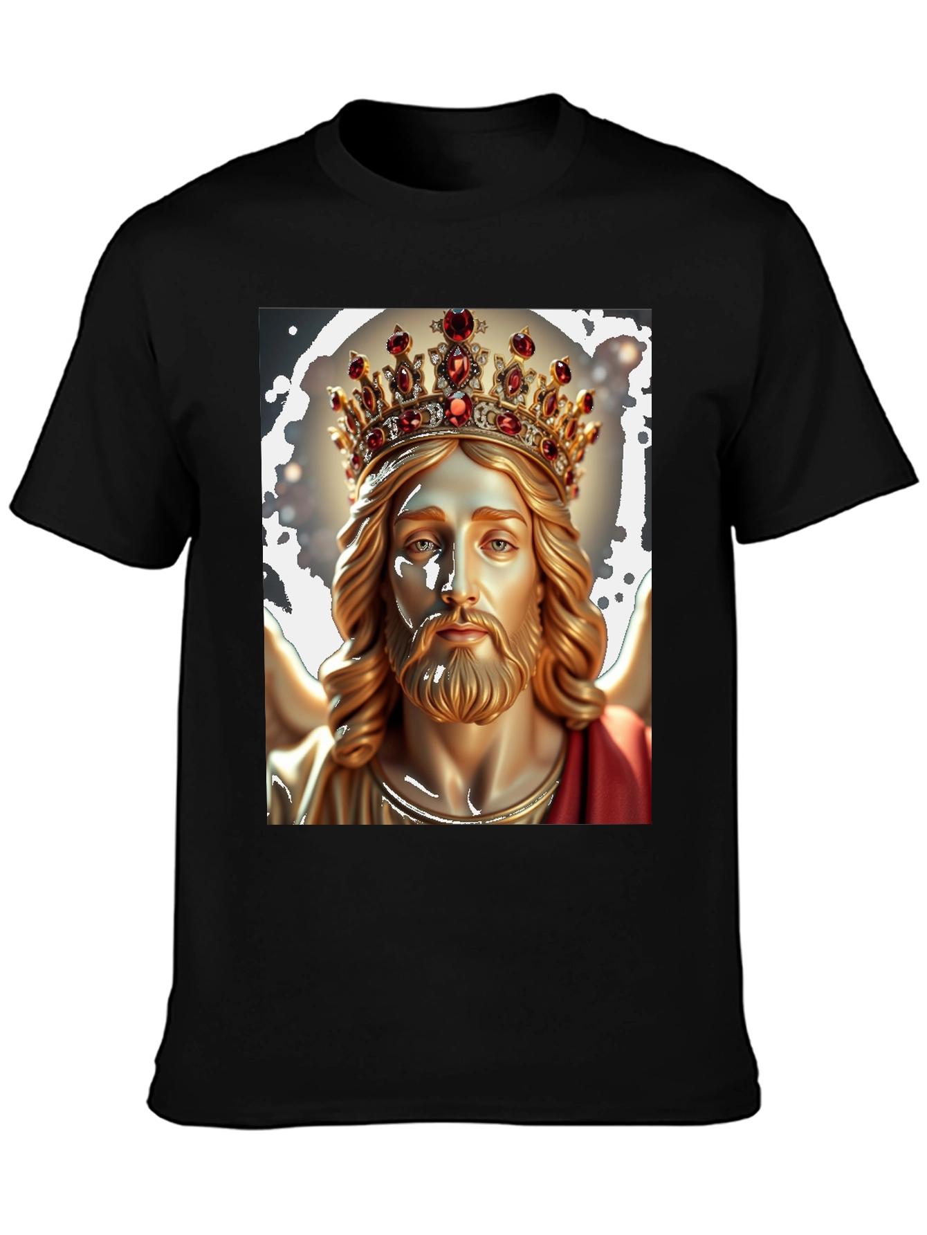 Jesus Christ King Graphic Tee - Black Cotton T-Shirt