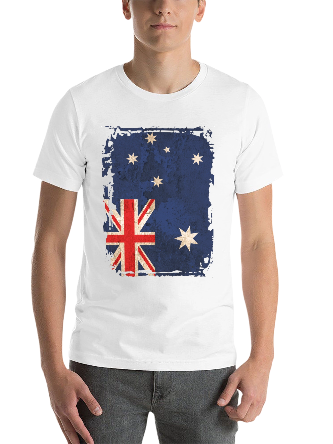 Distressed Australian Flag Graphic T-Shirt
