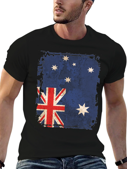 Distressed Australian Flag Graphic T-Shirt