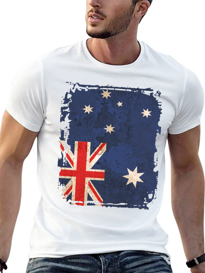 Distressed Australian Flag Graphic T-Shirt
