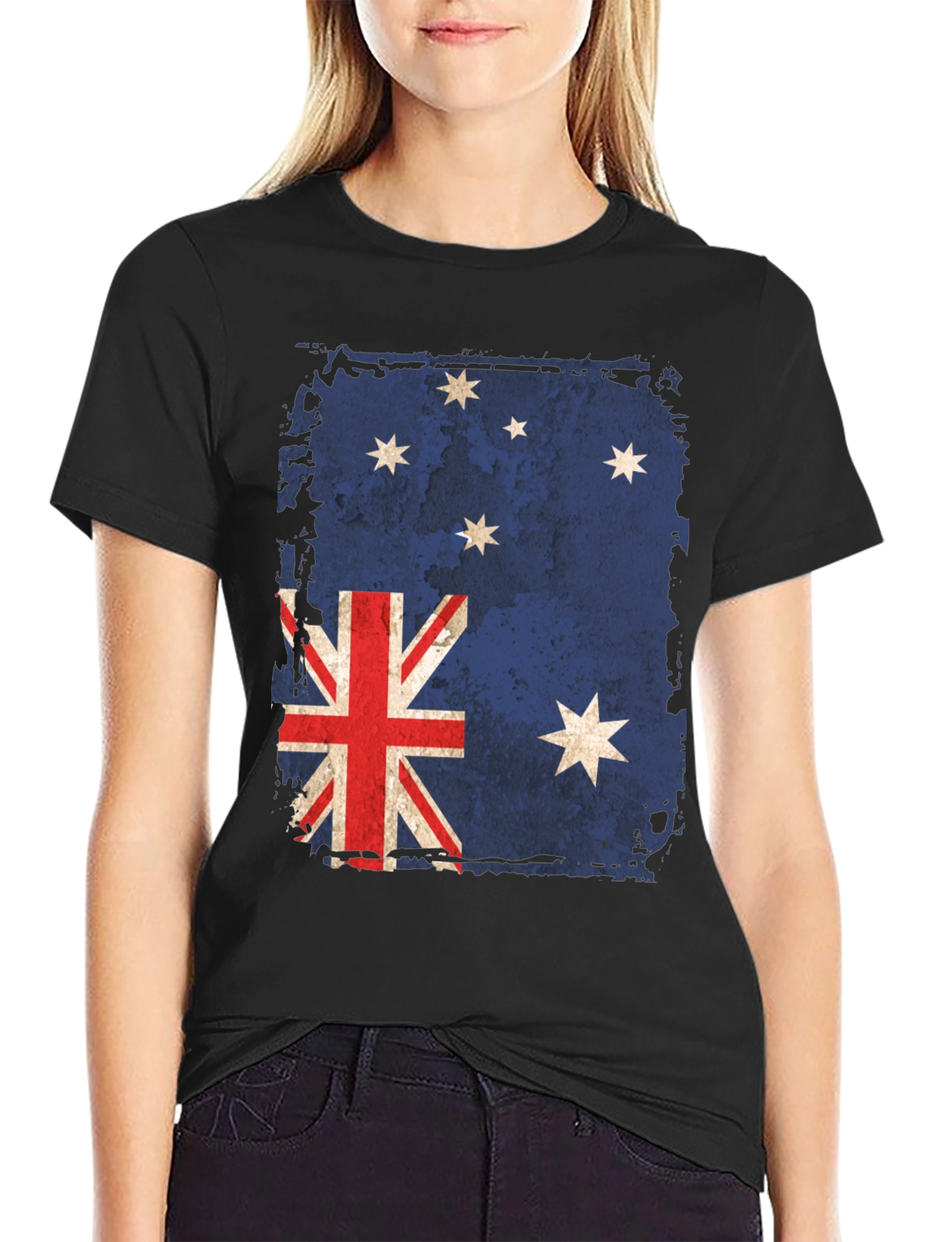 Distressed Australian Flag Graphic T-Shirt