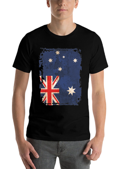 Distressed Australian Flag Graphic T-Shirt