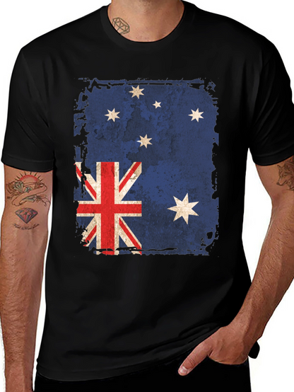 Distressed Australian Flag Graphic T-Shirt