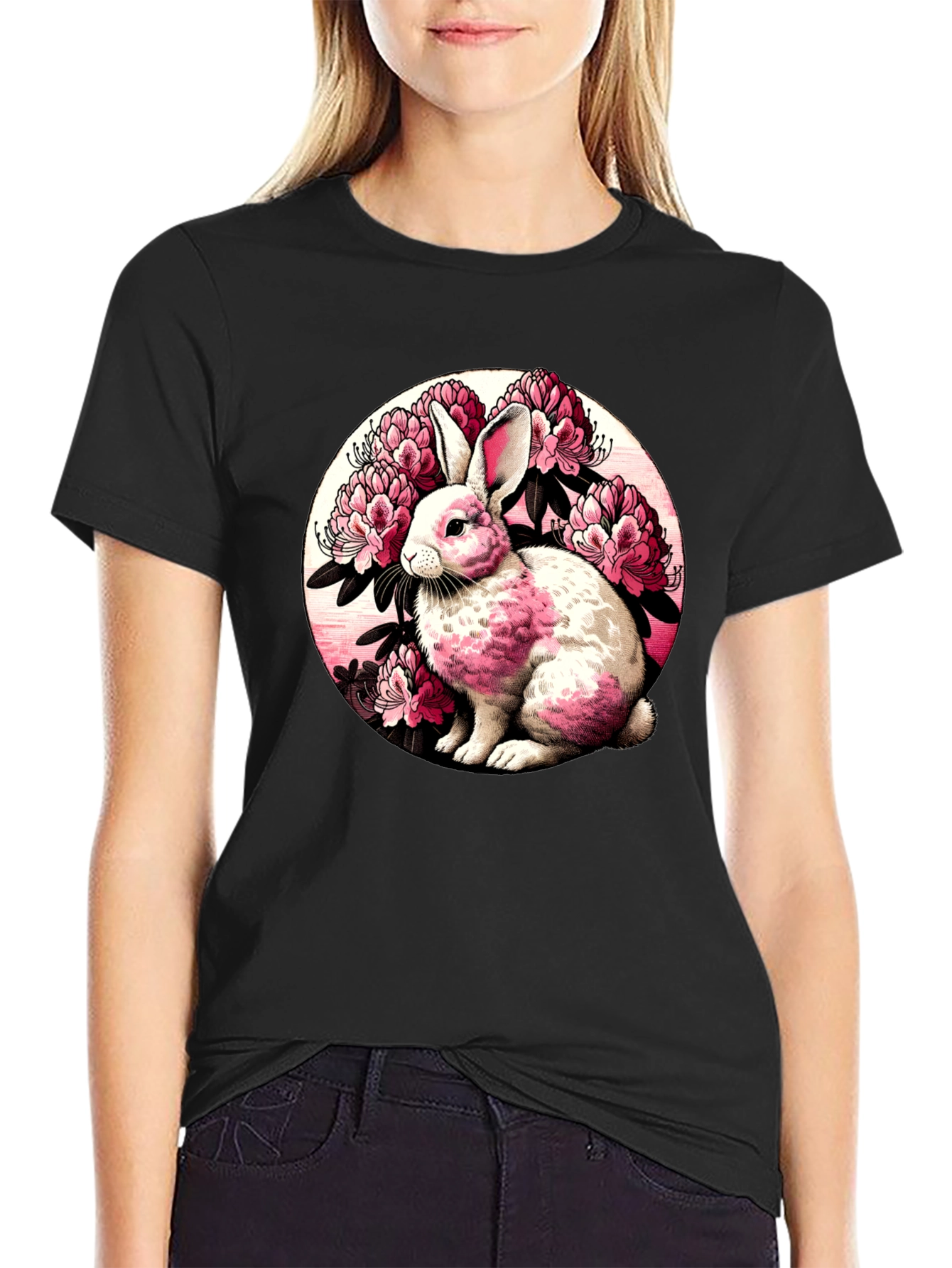 Rabbit Floral Graphic Tee