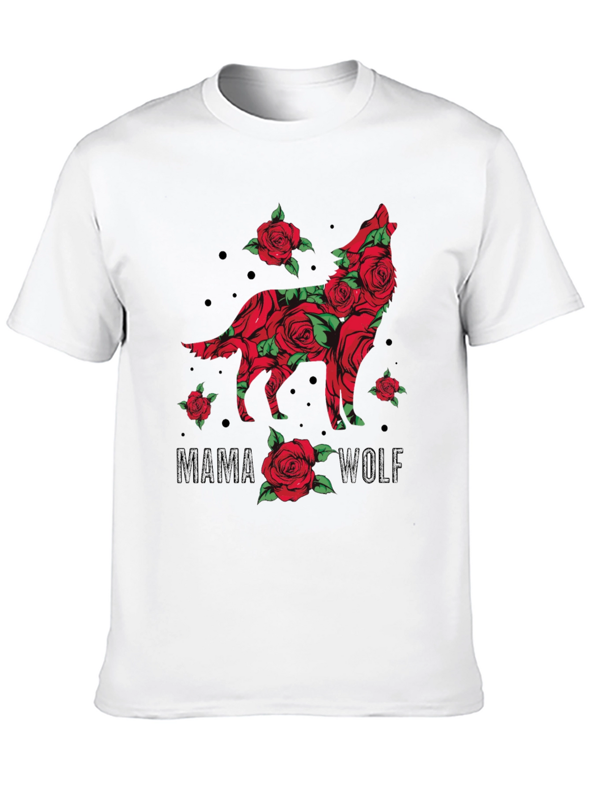 Mama Wolf Rose Graphic T-Shirt