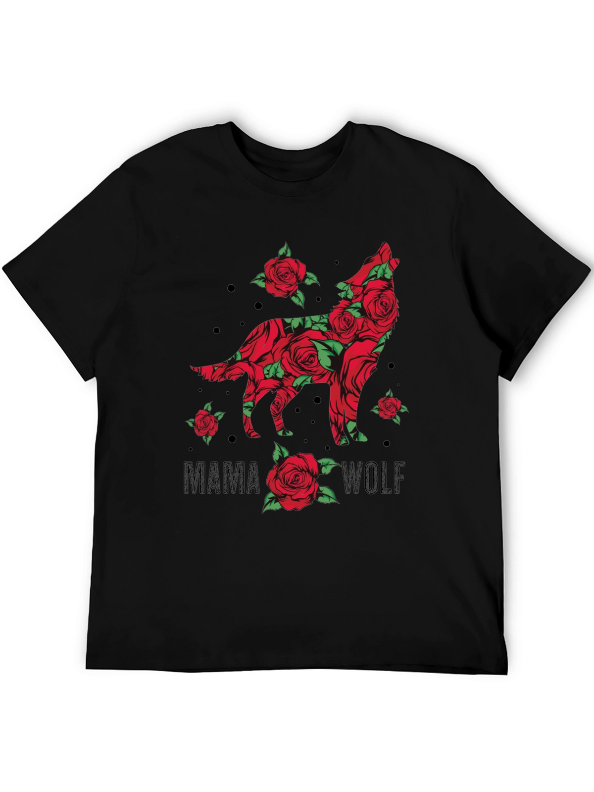 Mama Wolf Rose Graphic T-Shirt