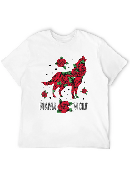 Mama Wolf Rose Graphic T-Shirt