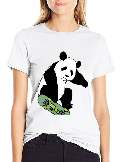 Panda Skateboard T-Shirt - Black