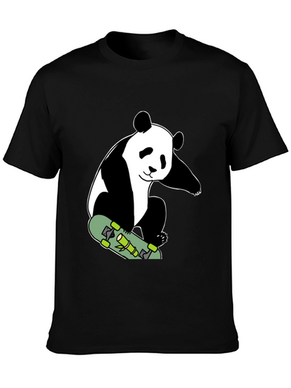Panda Skateboard T-Shirt - Black