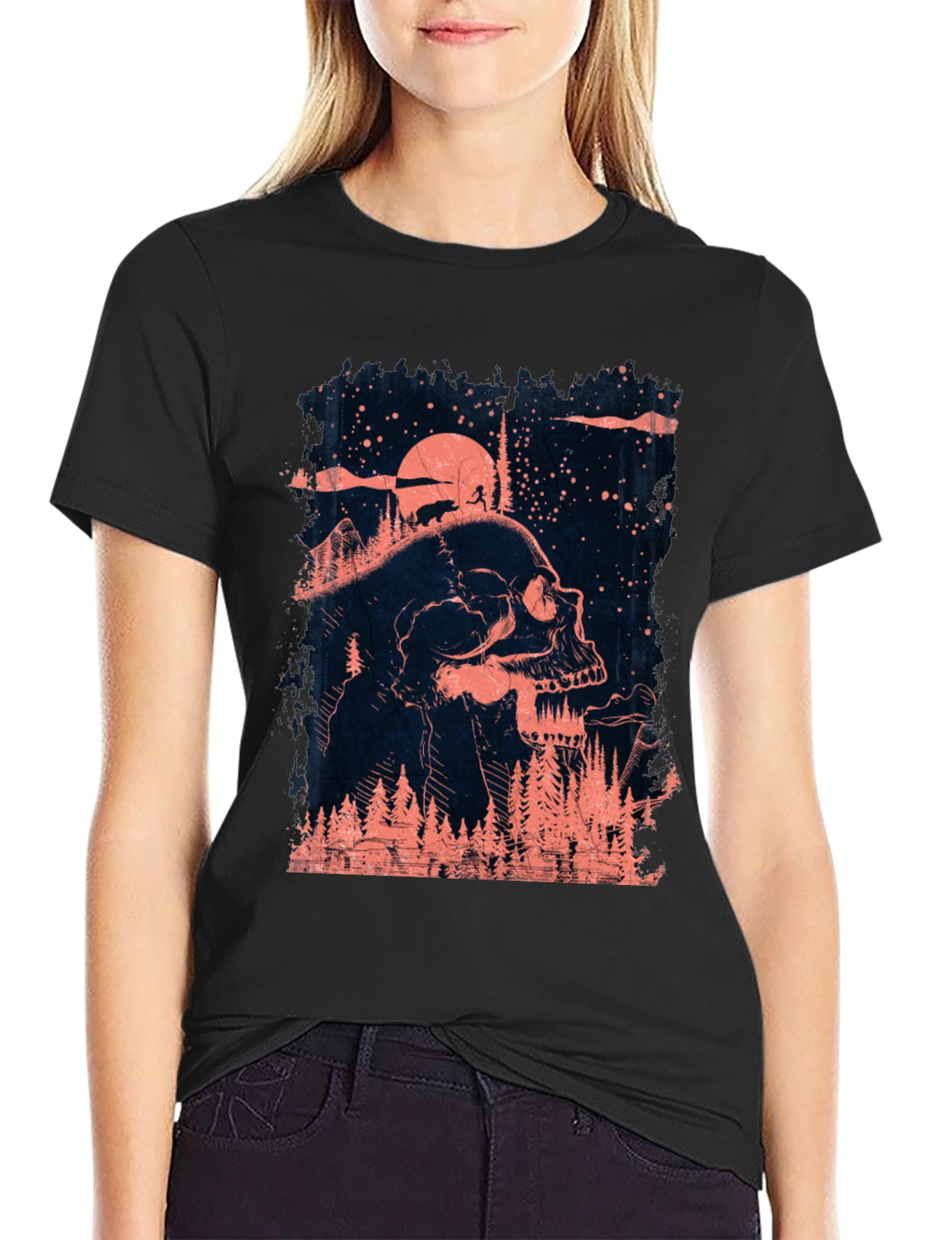 Skull & Forest Graphic T-Shirt